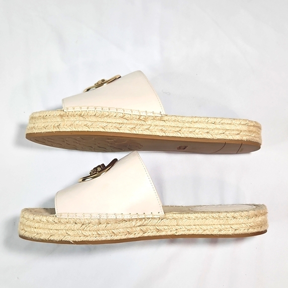 Coach Women's Cream Slide Sandals Espadrilles Wedges Size 8.5 - Picture 8 of 9